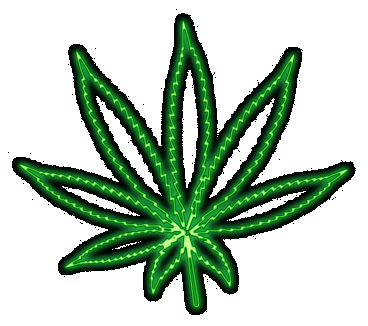 neon marijuana leaf